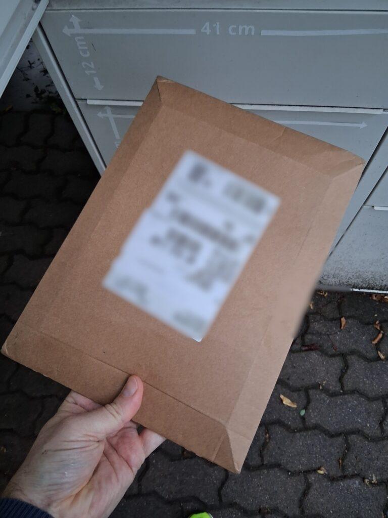 Probedruck-Paket nach der Entnahme