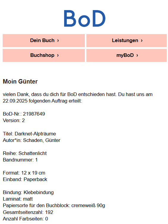 Screenshot BoD-Freigabe – Thriller-Debüt Darknet-Alpträume von Günter Schaden