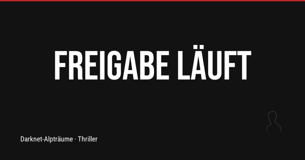 Schwarzer Hintergrund mit roter Akzentlinie. Weiße Headline »Freigabe läuft«. Unten rechts Becca-Silhouette.